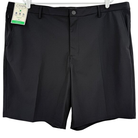 Chaps Golf Mens Slim Fit Black Onyx Stretch Shorts Size 44 Comfort Waistband NWT - Picture 1 of 11